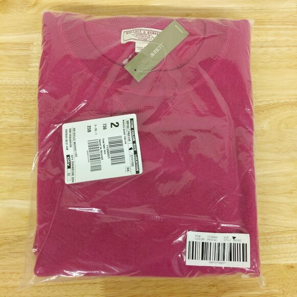 NWT Wallace & Barnes by J Crew 100% Merino Wool Sweatshirt in Washed Berry Pink - Picture 4 of 4